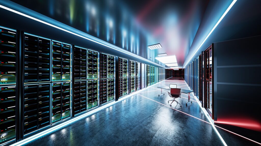 Modern network server room